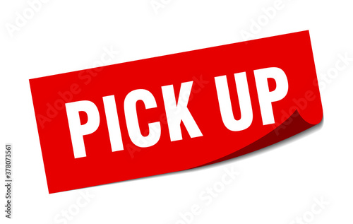 pick up sticker. square isolated label sign. peeler