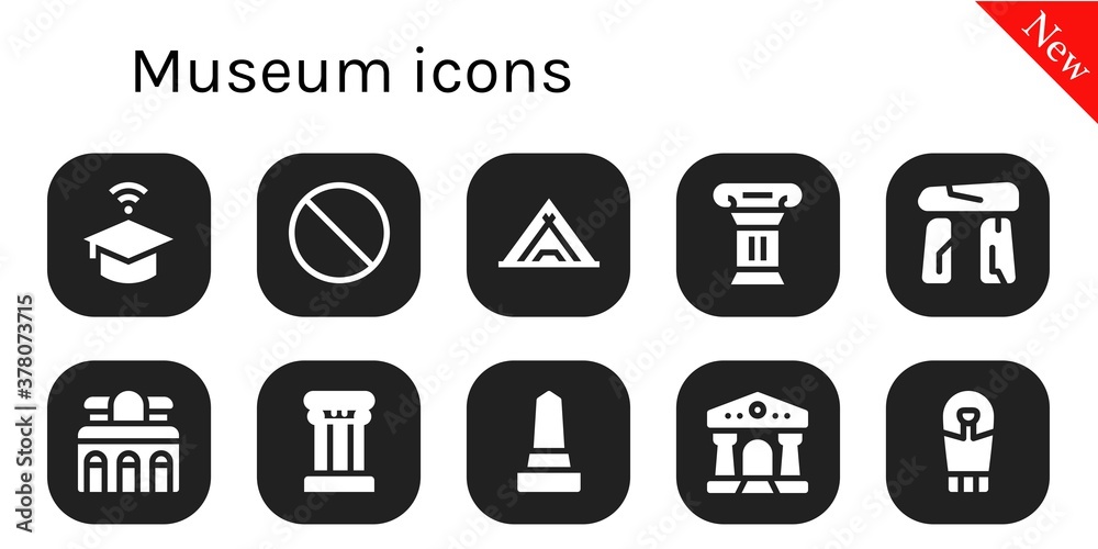 museum icon set museum icon set