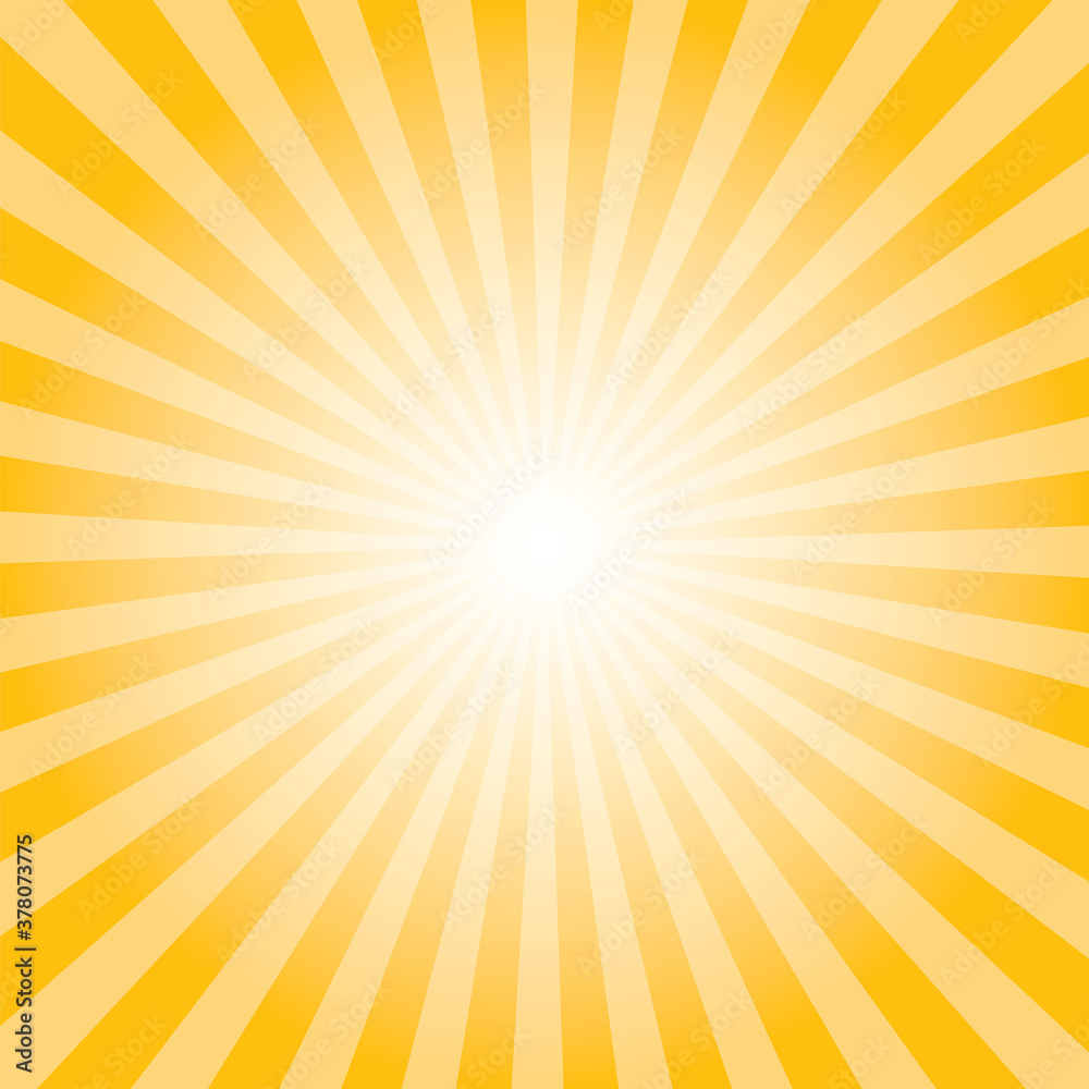 Sunburst background. Amber yellow radiate sun beam burst effect. Sunbeam light flash boom. Sunrise glow burst. Solar radiance glare, retro design illustration Sunburst background. Amber yellow radiate sun beam burst effect. Sunbeam light flash boom. Sunrise glow burst. Solar radiance glare, retro design illustration