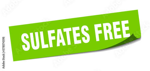 sulfates free sticker. square isolated label sign. peeler