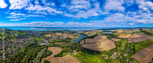 Aerial panoramic view of Isle of WIght photo