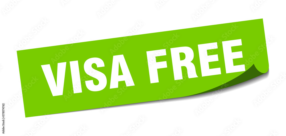 visa free sticker. square isolated label sign. peeler visa free sticker. square isolated label sign. peeler