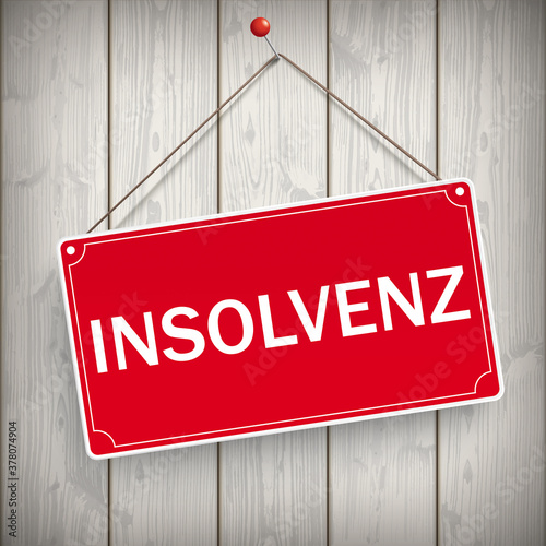 Rotes Schild Insolvenz