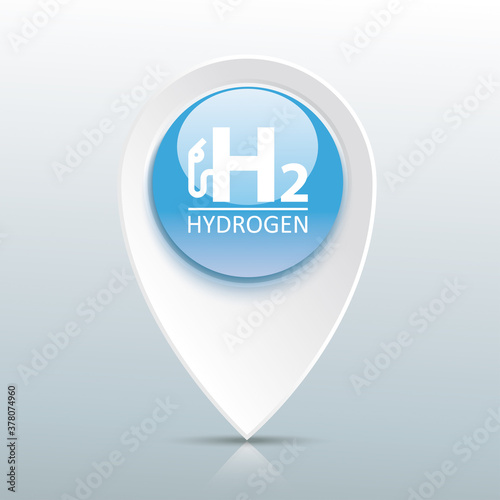 H2 Hydrogen Gas Pump Pointer Blue Button