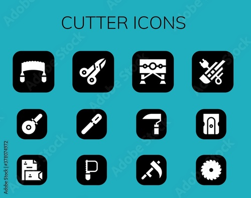 Modern Simple Set of cutter Vector filled Icons