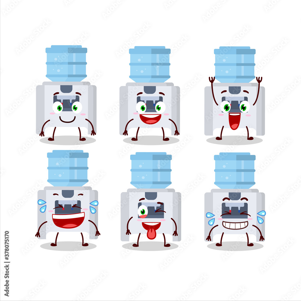 Cartoon character of water cooler with smile expression