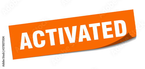 activated sticker. square isolated label sign. peeler