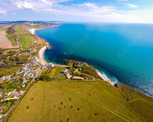 Aerial panoramic view of Isle of WIght photo