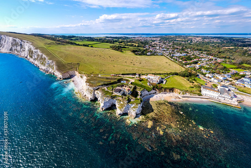 Aerial panoramic view of Isle of WIght photo