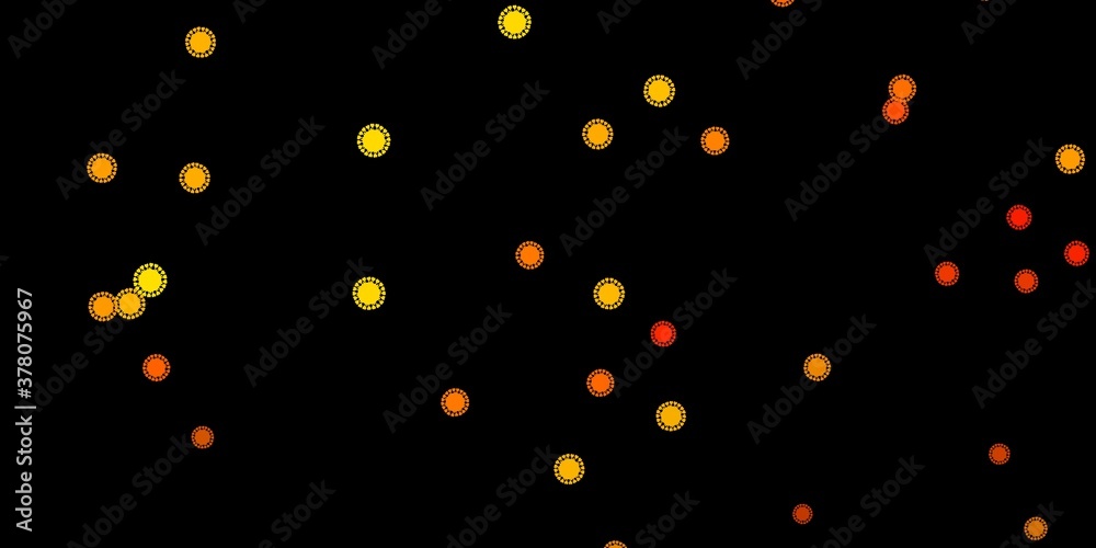 Dark yellow vector texture with disease symbols. Dark yellow vector texture with disease symbols.