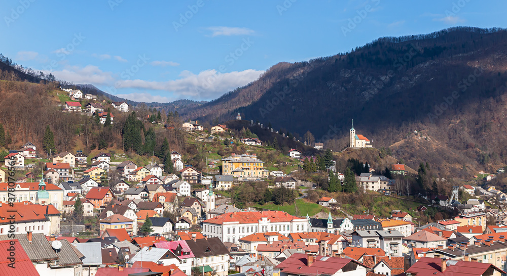 Town of Idrija in western Slovenia