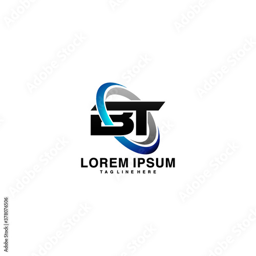 Initial letter BT TB minimalist art monogram logo