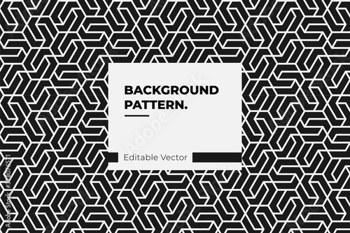 pattern background hexagonal line black and white for fashion and interior design