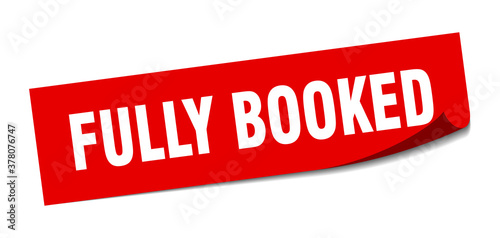 fully booked sticker. square isolated label sign. peeler