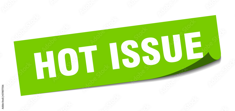 hot issue sticker. square isolated label sign. peeler hot issue sticker. square isolated label sign. peeler