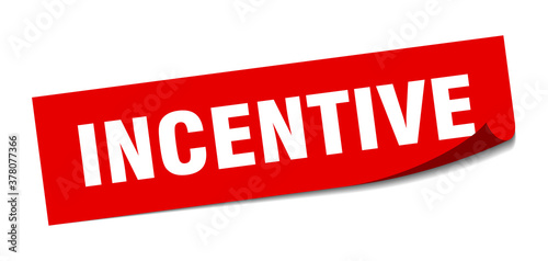 incentive sticker. square isolated label sign. peeler