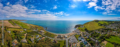 Obraz na plátně Aerial panoramic view of Isle of WIght