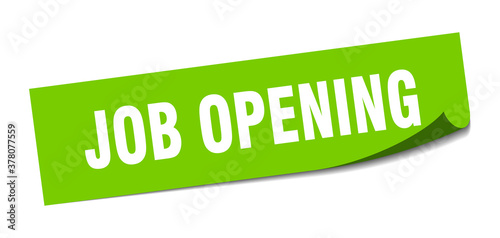 job opening sticker. square isolated label sign. peeler