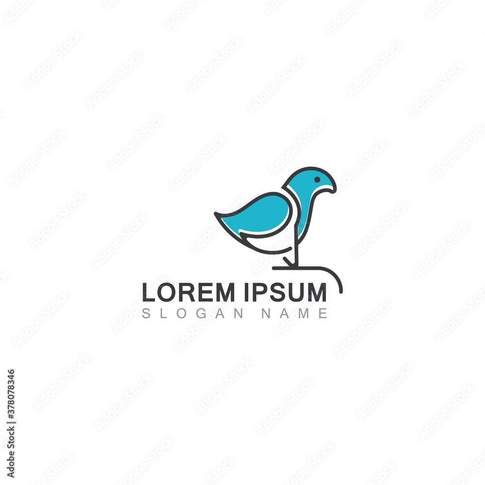 Bird simple modern logo black line art vector animal graphic design