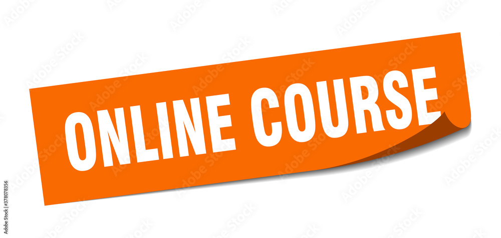 online course sticker. square isolated label sign. peeler online course sticker. square isolated label sign. peeler