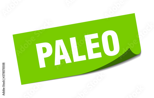 paleo sticker. square isolated label sign. peeler