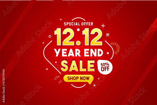 12.12 year end sale banner promotion