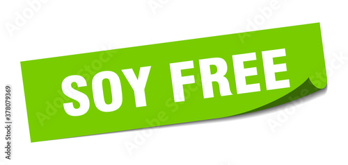 soy free sticker. square isolated label sign. peeler