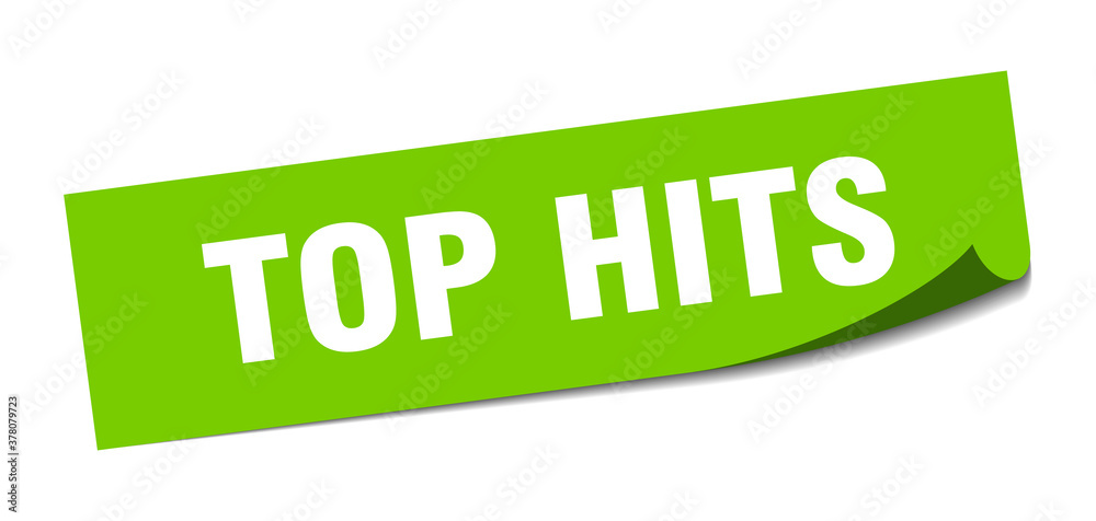 top hits sticker. square isolated label sign. peeler top hits sticker. square isolated label sign. peeler