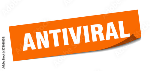 antiviral sticker. square isolated label sign. peeler