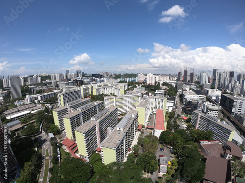 Singapore skyline, HDB flat, Redhill estate photo