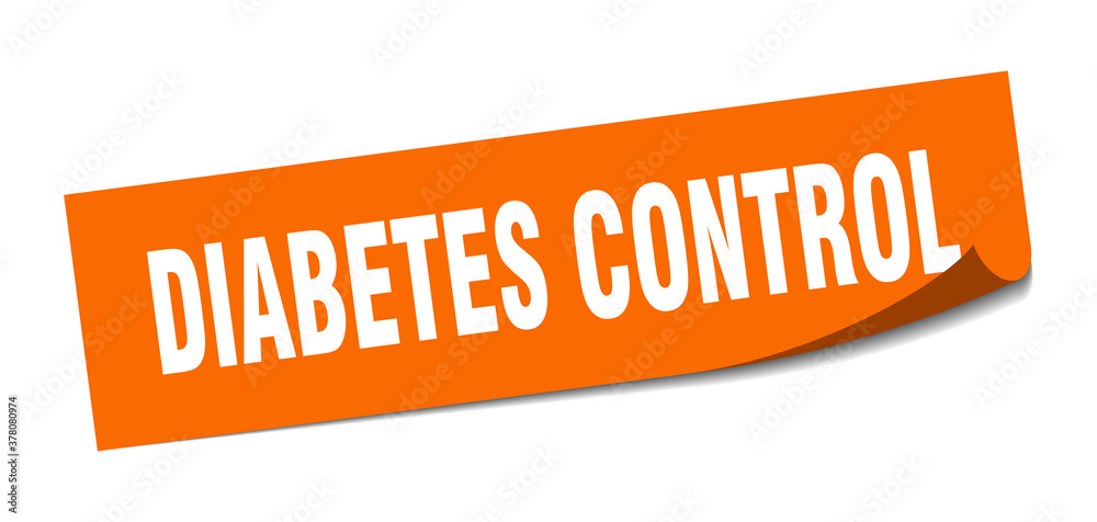 diabetes control sticker. square isolated label sign. peeler diabetes control sticker. square isolated label sign. peeler