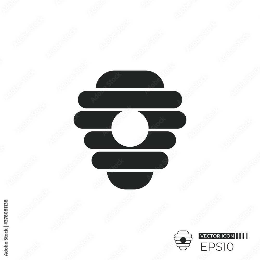 Bee hive icon. Vector icon design isolated. Usable for packaging element, sign, and logo Bee hive icon. Vector icon design isolated. Usable for packaging element, sign, and logo