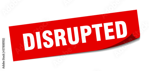 disrupted sticker. square isolated label sign. peeler