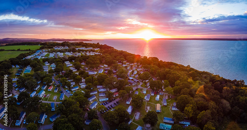 Aerial view of Caravan park at the Isle of WIght photo