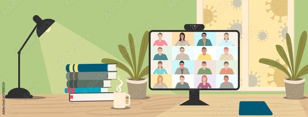 Video conference vector illustration