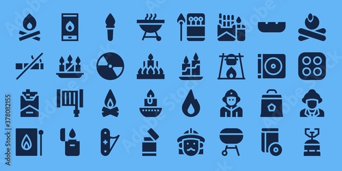 Modern Simple Set of burn Vector filled Icons