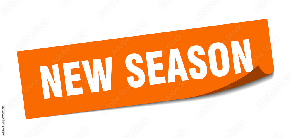 new season sticker. square isolated label sign. peeler new season sticker. square isolated label sign. peeler