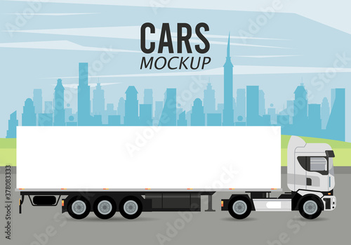 truck mockup car vehicle icon