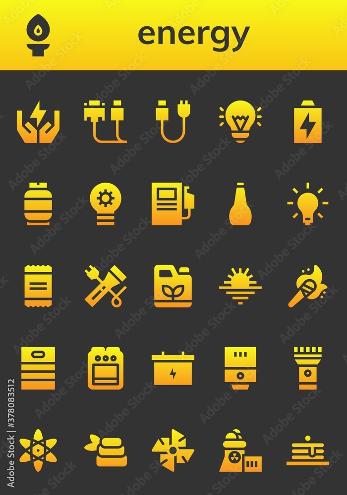 energy icon set energy icon set