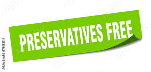 preservatives free sticker. square isolated label sign. peeler