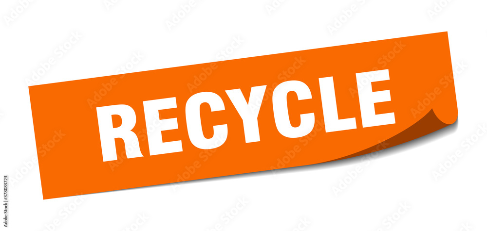 recycle sticker. square isolated label sign. peeler recycle sticker. square isolated label sign. peeler
