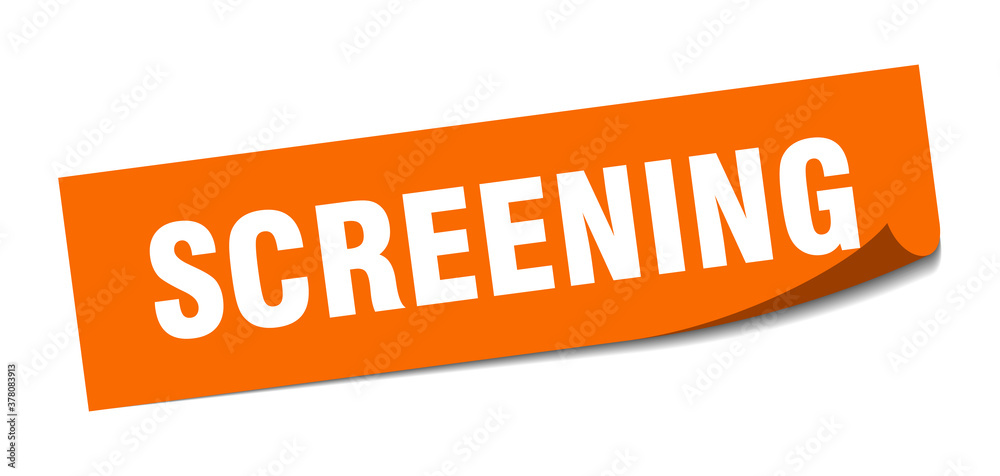 screening sticker. square isolated label sign. peeler screening sticker. square isolated label sign. peeler