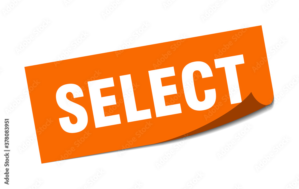select sticker. square isolated label sign. peeler select sticker. square isolated label sign. peeler