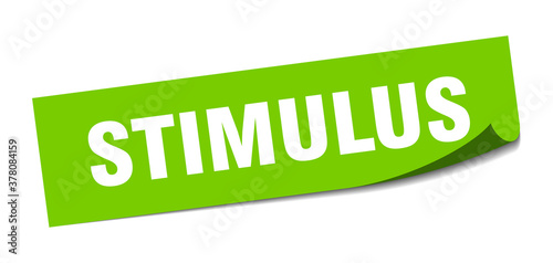 stimulus sticker. square isolated label sign. peeler