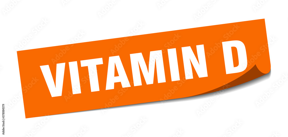 vitamin d sticker. square isolated label sign. peeler vitamin d sticker. square isolated label sign. peeler