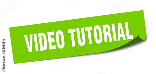 video tutorial sticker. square isolated label sign. peeler