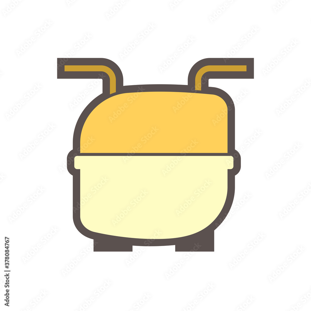 Reciprocating compressor or piston compressor icon. Device is a ...