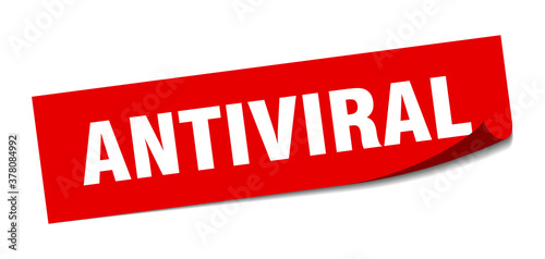 antiviral sticker. square isolated label sign. peeler