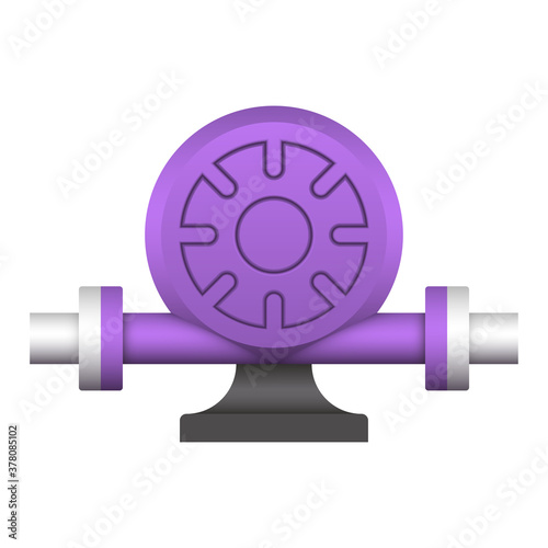 Water pump icon or centrifugal pump. Including with pipe and powered by electric motor. For industrial, water supply infrastructure, wastewater treatment, water cooling, irrigation and plumbing etc.