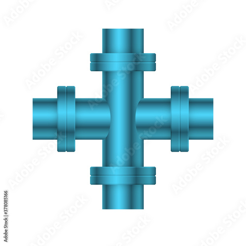 Pipe icon and flange fitting for pipeline connection with valve and other pipe. Using for transportation liquid or gas i.e. crude, oil, natural gas, sewage, wastewater. Also for plumbing, irrigation.
